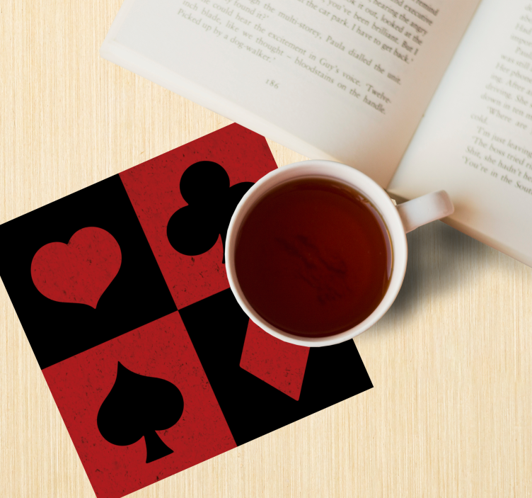 Retro poker red and black geek coasters - TenStickers