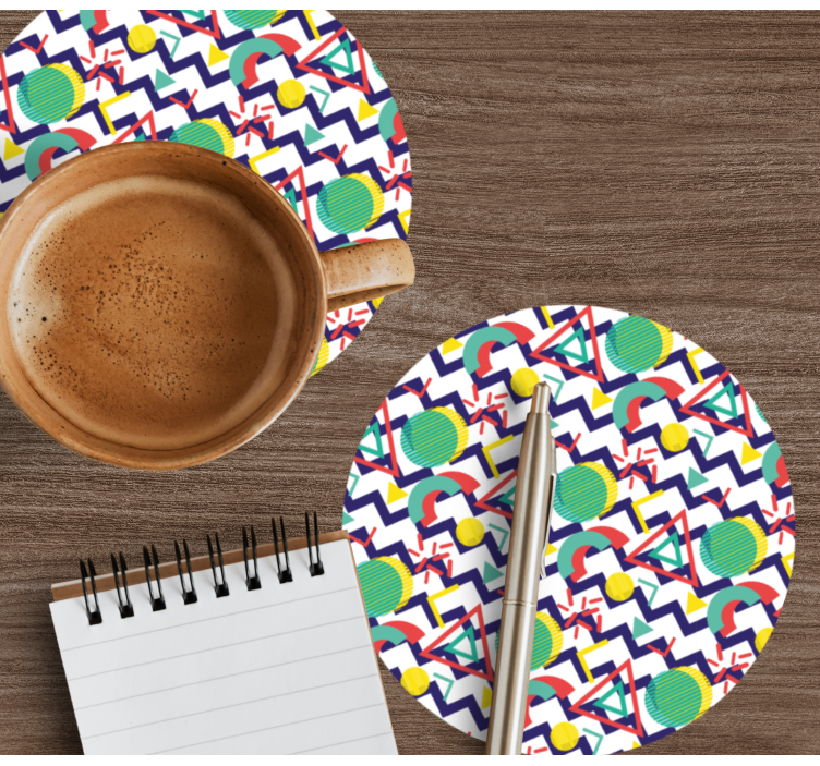 Strong colors geometric painting modern coaster - TenStickers