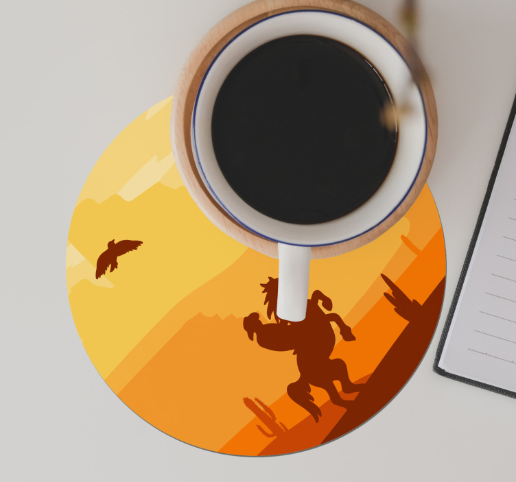 Sunset Desert Scene geek coasters - TenStickers