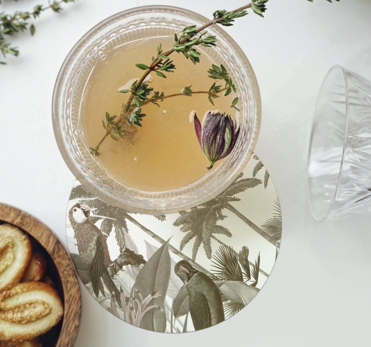 Tropical palms and fauna vintage coasters - TenStickers