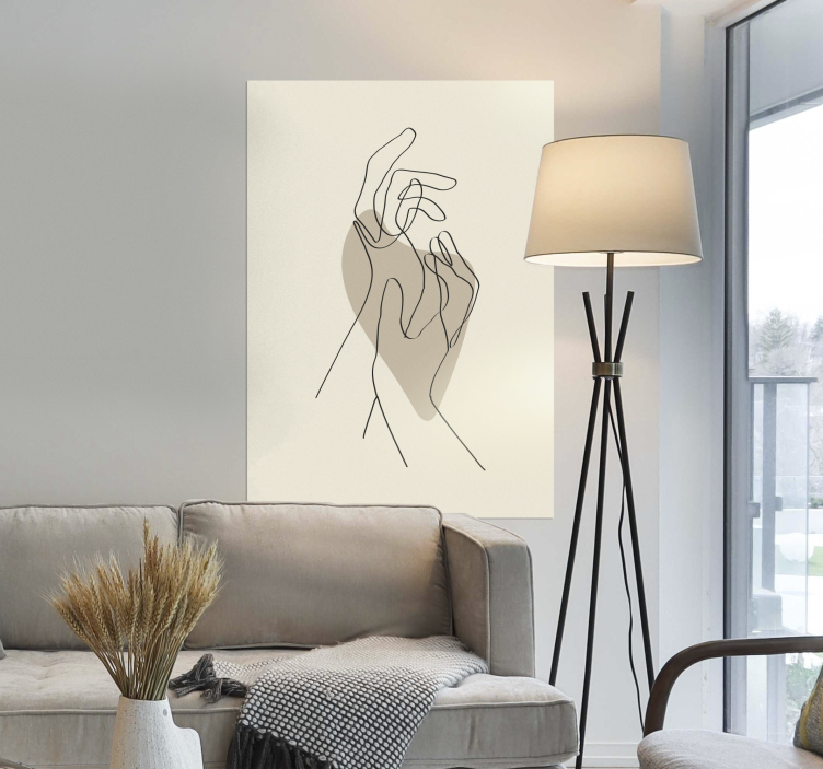 Abstract line art hands poster - TenStickers