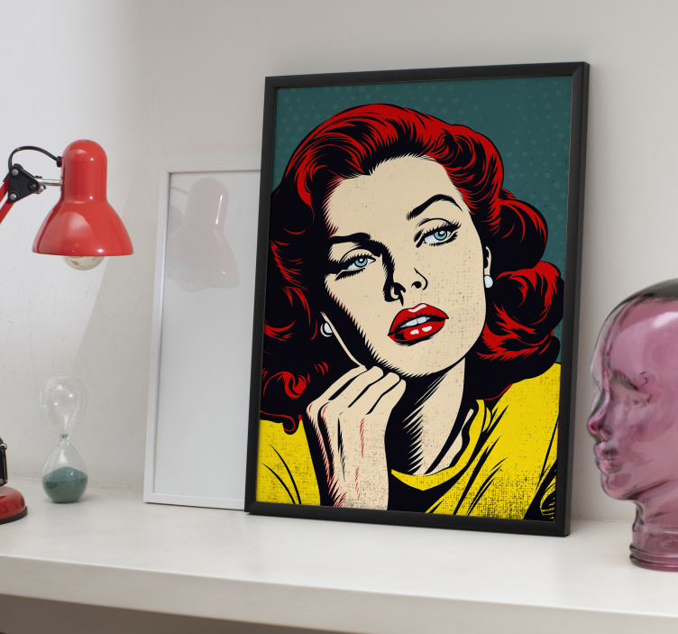 classic beautiful woman pop art poster - TenStickers