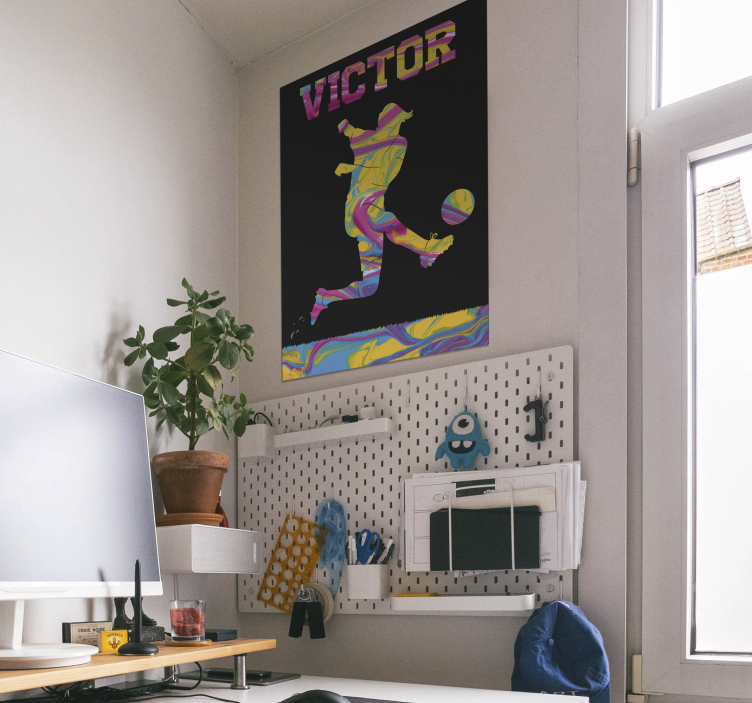 Football player kick poster - TenStickers