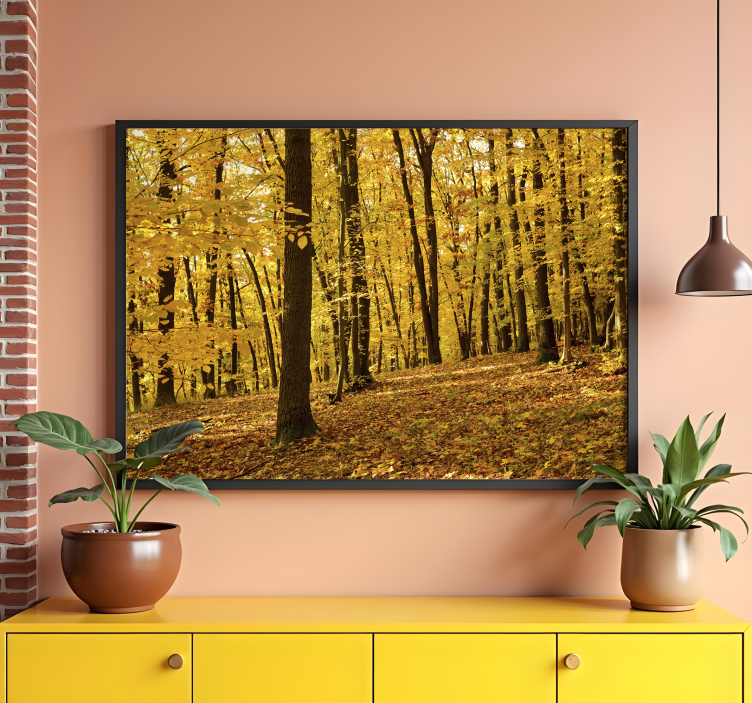 Forest in autumn photo realistic poster - TenStickers