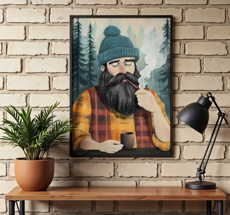 Lumberjack artistic drawing poster - TenStickers
