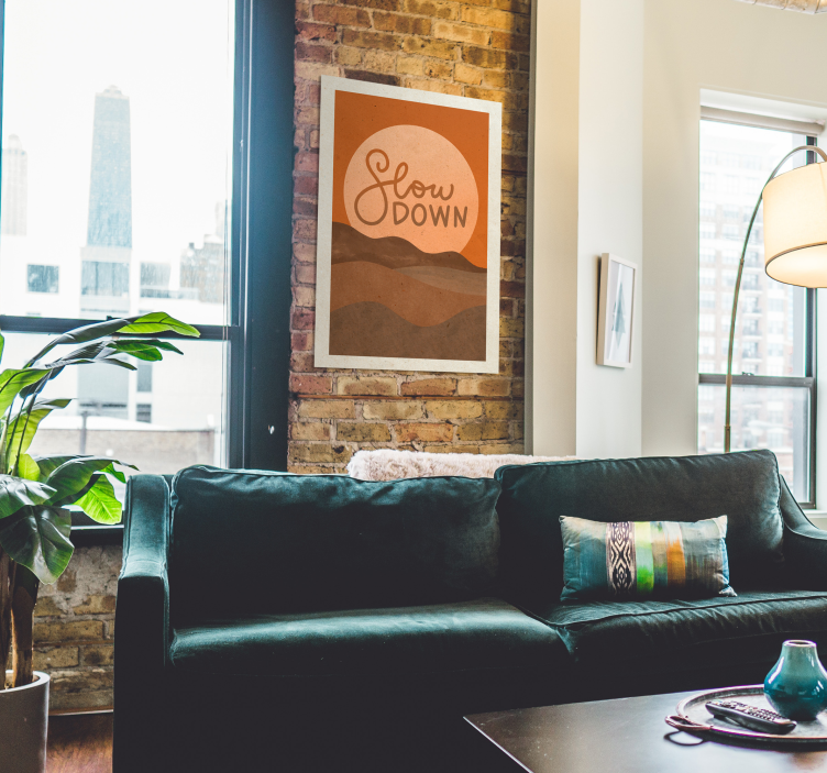 Slow down text poster print - TenStickers