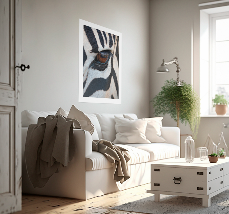 The eye of the zebra animal poster - TenStickers