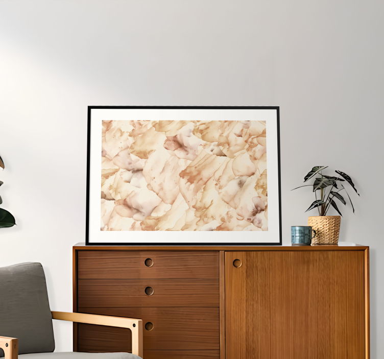 watercolor with white frame abstract poster - TenStickers
