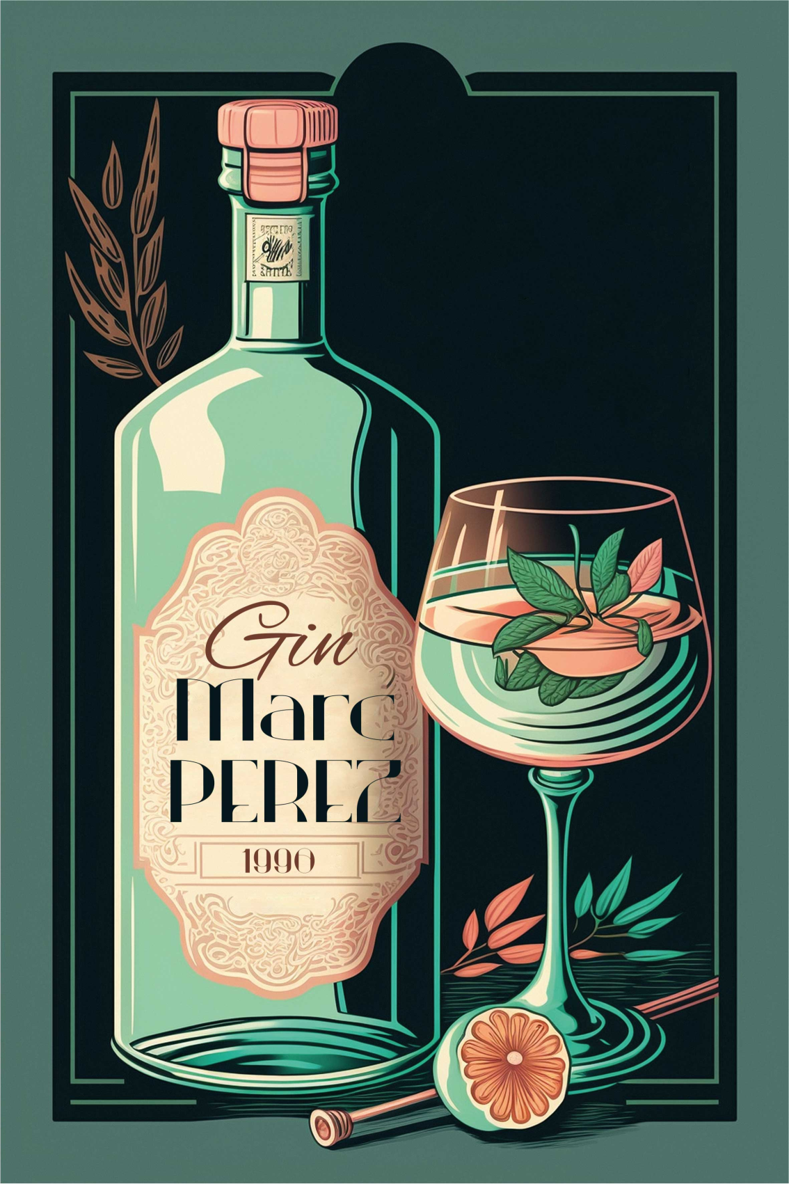 Kitchen poster gin and tonic recipe guide - TenStickers