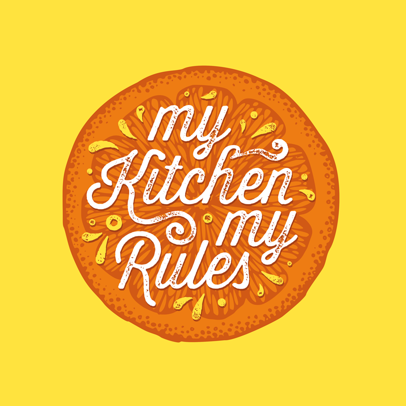 Kitchen poster in orange hand-drawn style - TenStickers
