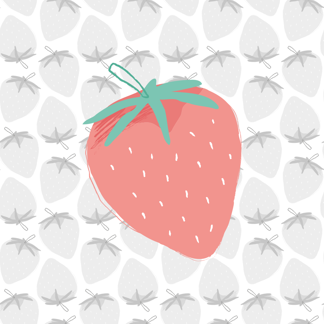 Kitchen poster seamless pastel strawberry pattern - TenStickers