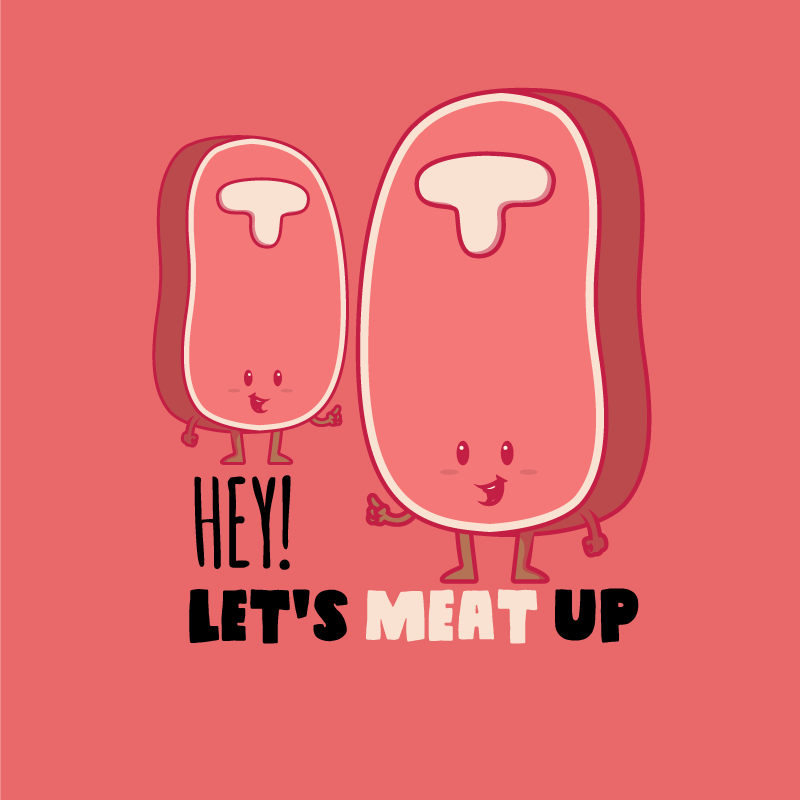 Kitchen poster with a funny quote about meat - TenStickers