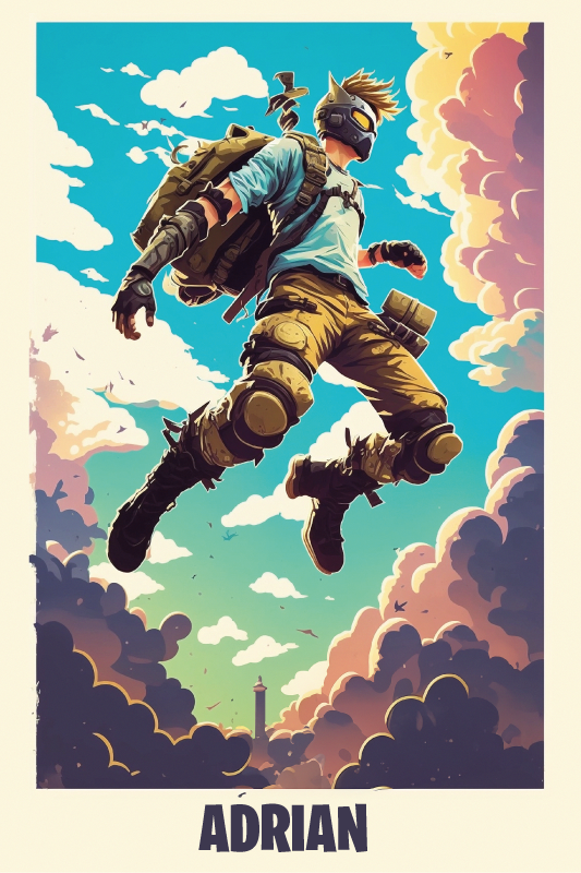 Poster for teenager epic character with custom name - TenStickers