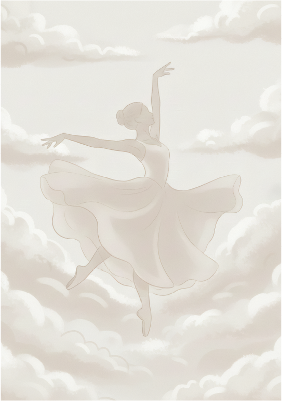 Minimalist poster cloud dancer silhouette - TenStickers