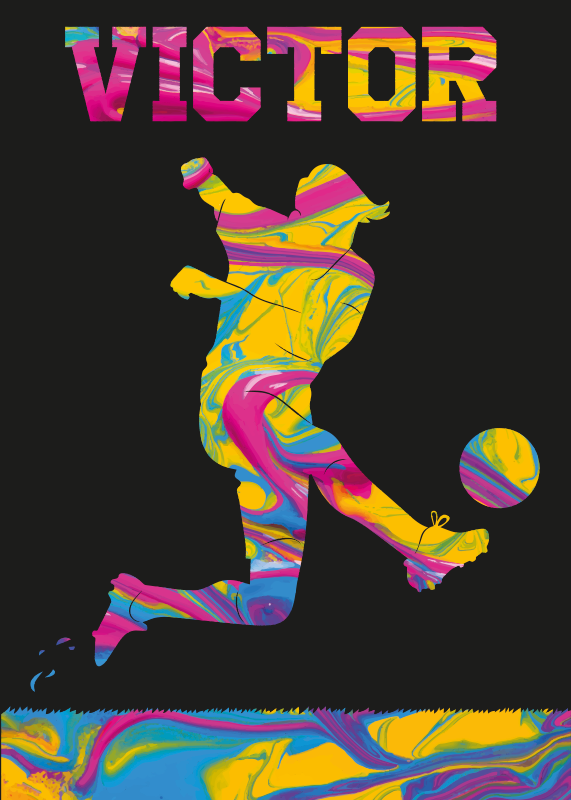 Football player kick poster - TenStickers