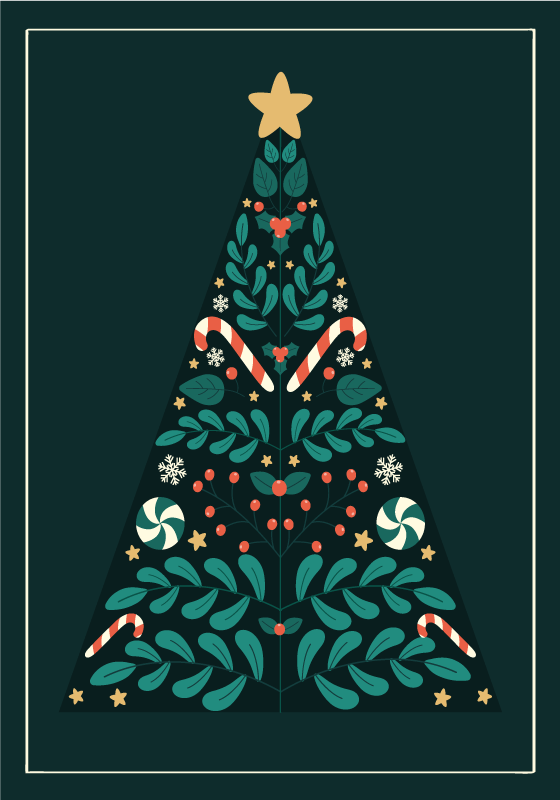 Christmas tree poster print - TenStickers