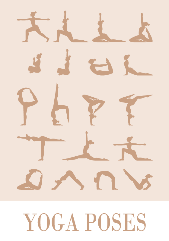 Yoga PosesYoga poses are postures and positions used in the pract - TenStickers