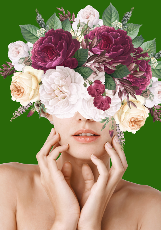 Floral Woman Woman with Floral Design flower poster - TenStickers
