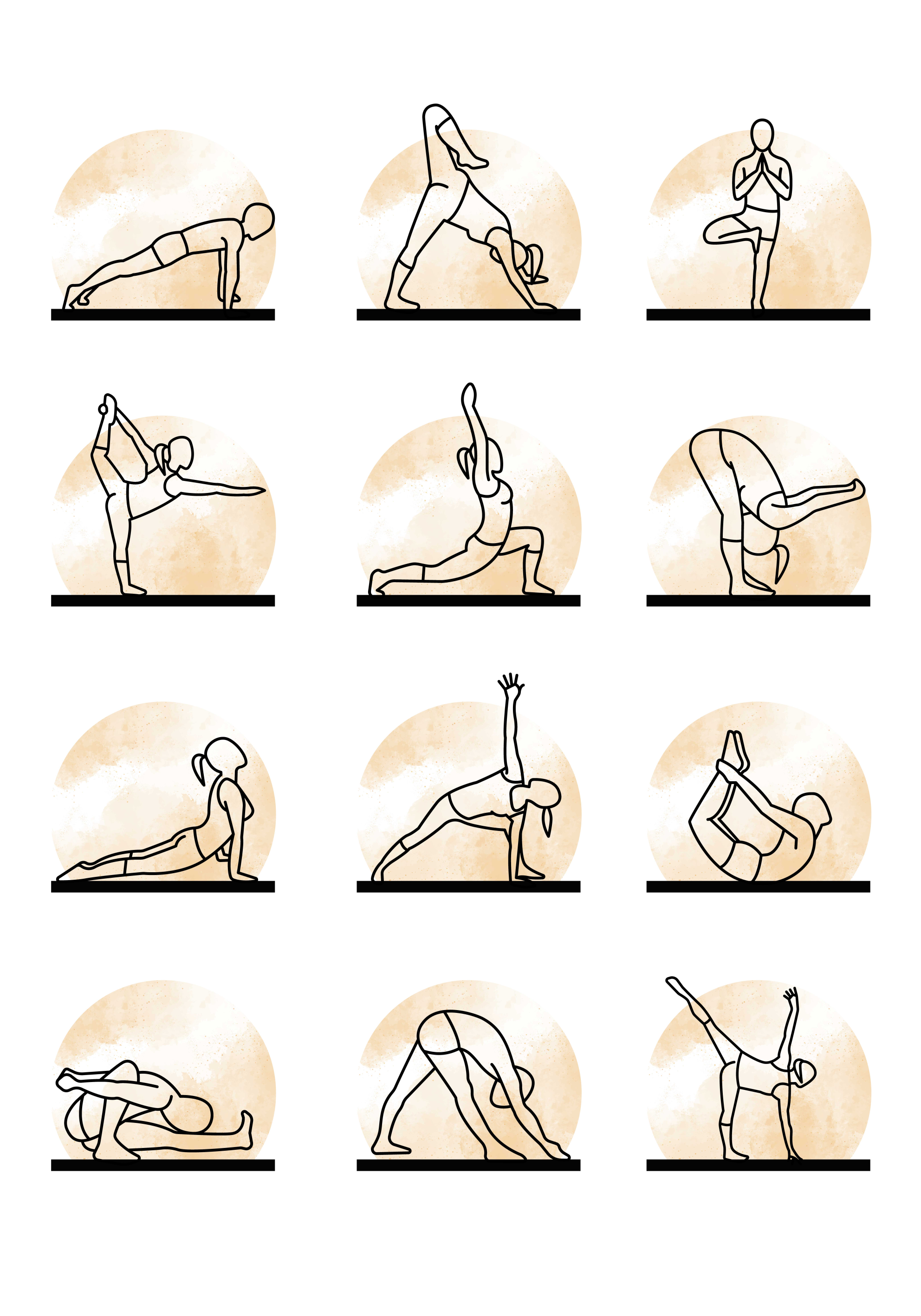 Asanas de yogaYoga Poses poster - TenStickers