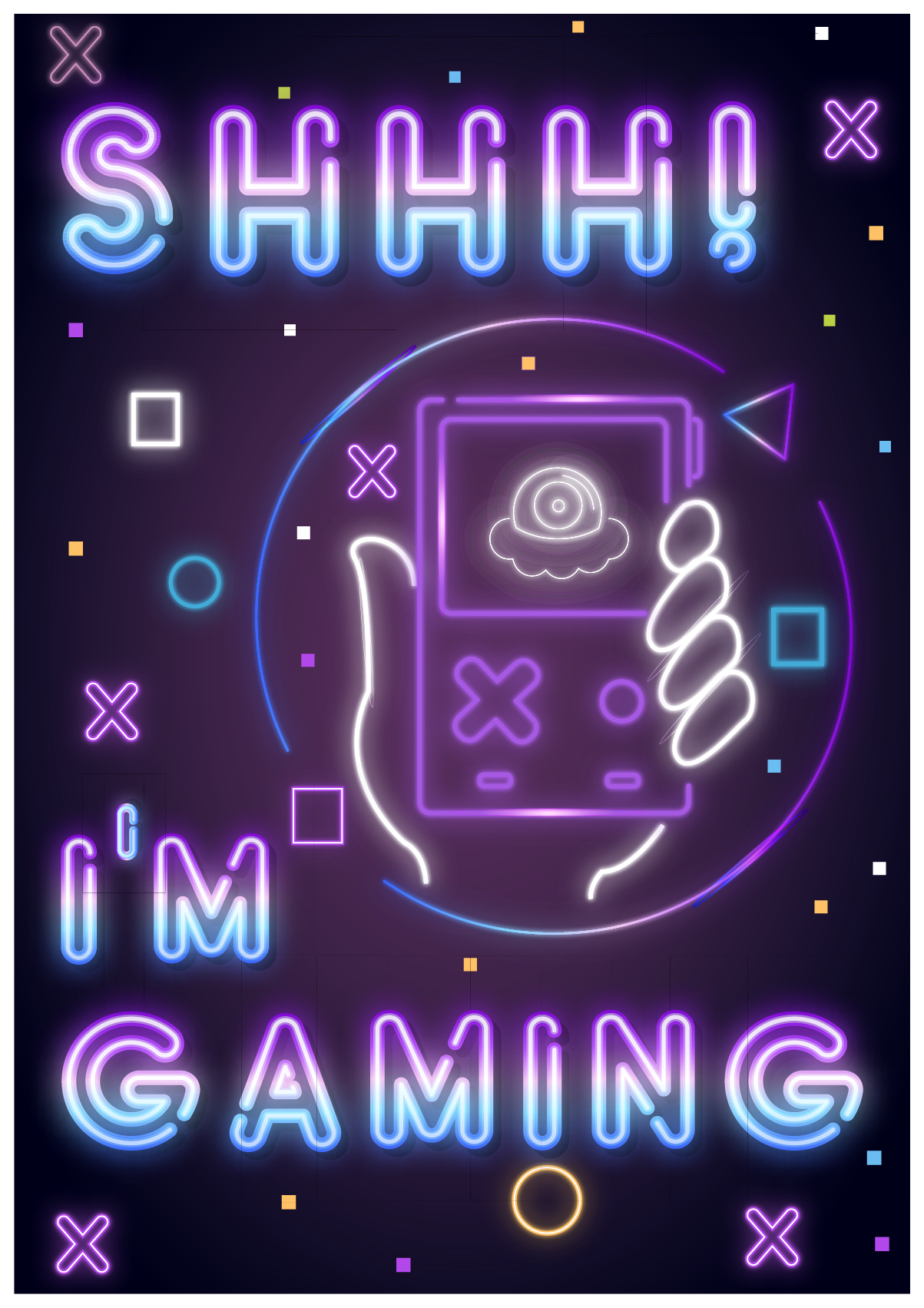 "I am gaming" video game poster - TenStickers