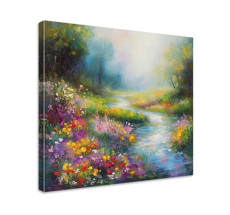 Forest river  landscape canvas - TenStickers