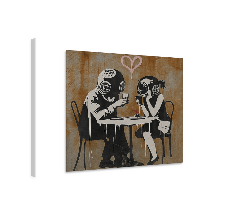 Think Tank dinner couple canvas art - TenStickers