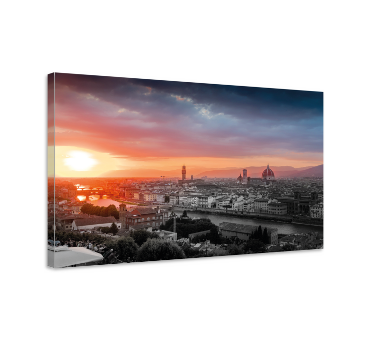 Sunset in Florence city canvas prints - TenStickers