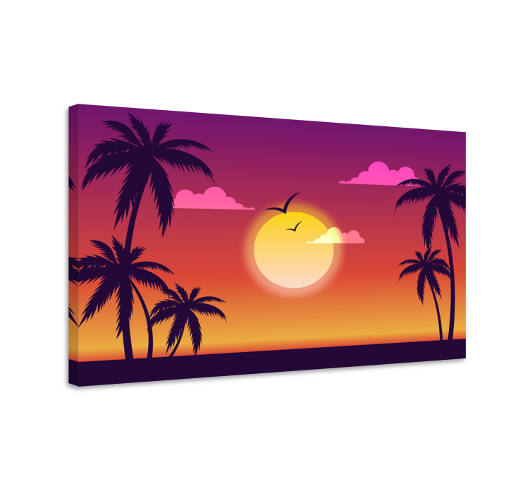 70's Sunset landscape canvas - TenStickers