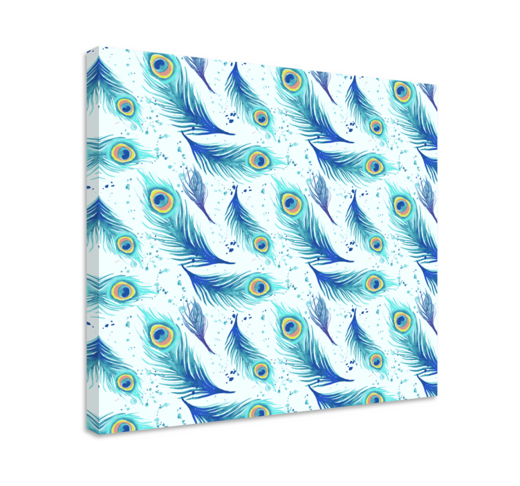 Blue Peacock Feather wall art - TenStickers