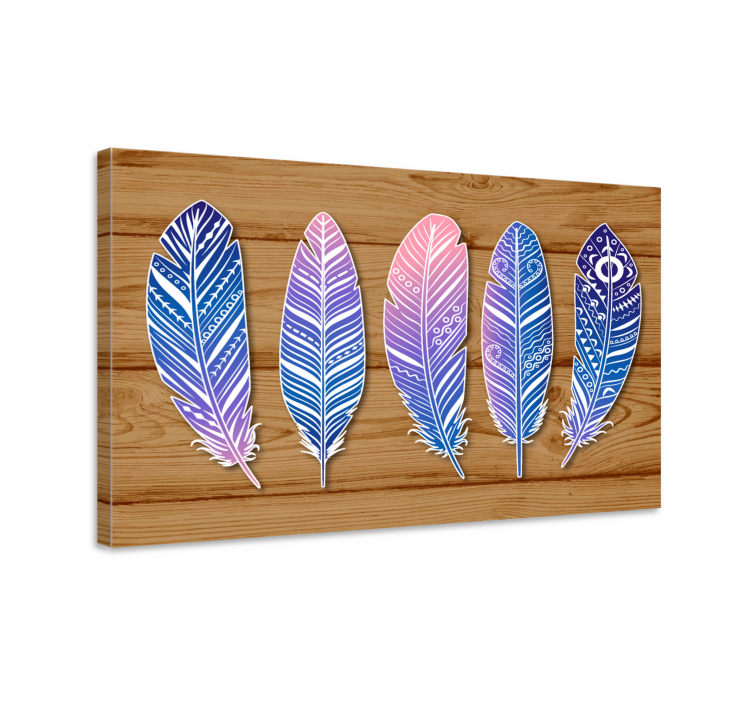 rainbow feather canvas wall art - TenStickers