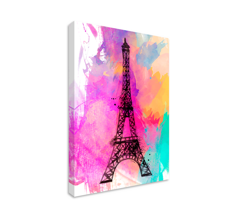 Paris Eiffel tower colorful city canvas prints - TenStickers
