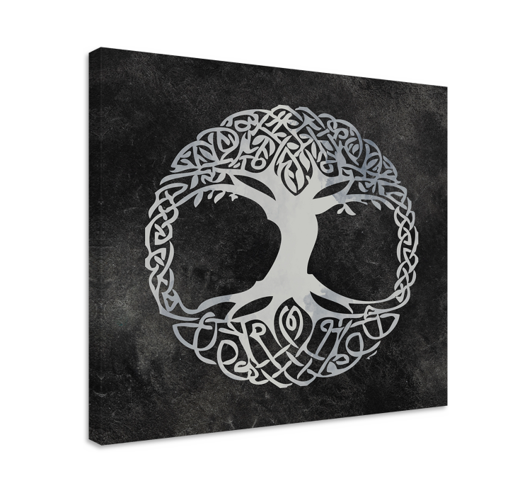 Black and white Tree of Life wall art canvas - TenStickers