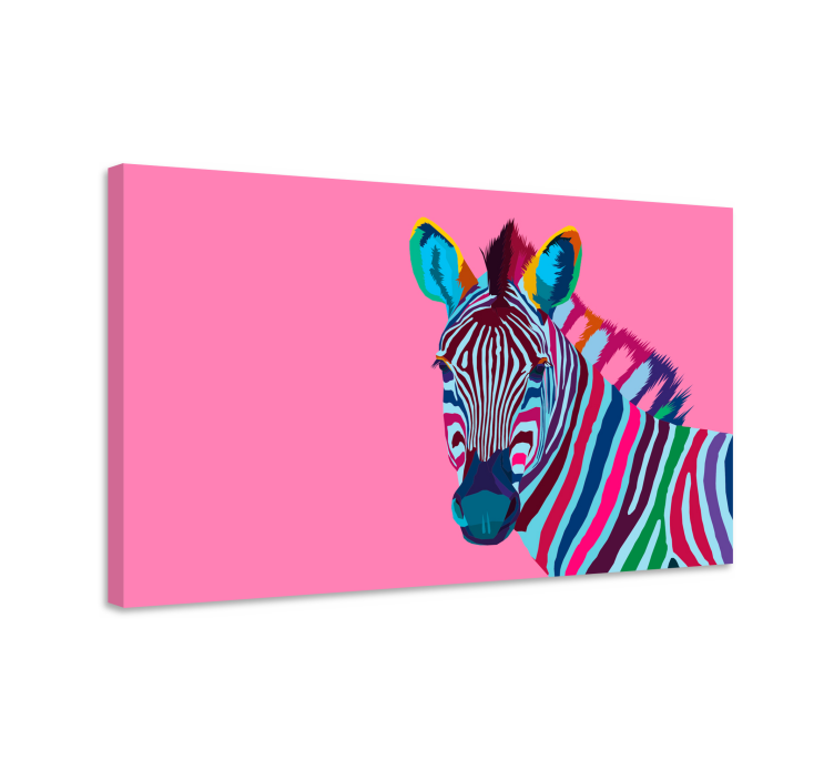Animal canvas wall art vibrant zebra print - TenStickers