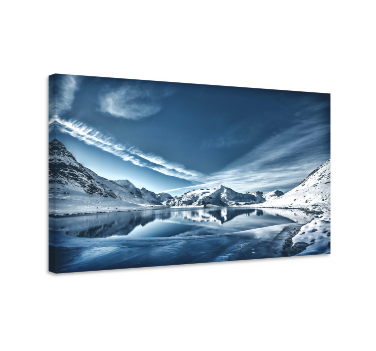 Mountain reflection landscape landscape canvas - TenStickers