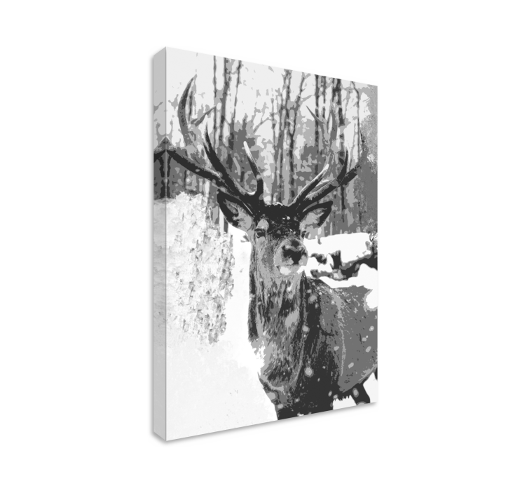 Stag canvas monochrome stag portrait art - TenStickers