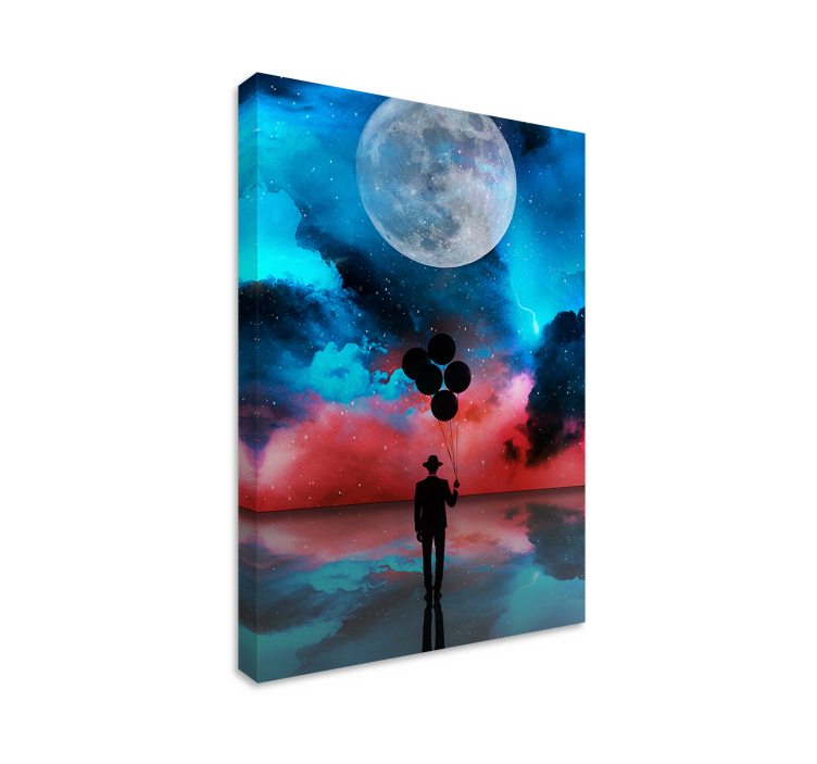 Abstract wall art 1 mysterious silhouette balloons - TenStickers