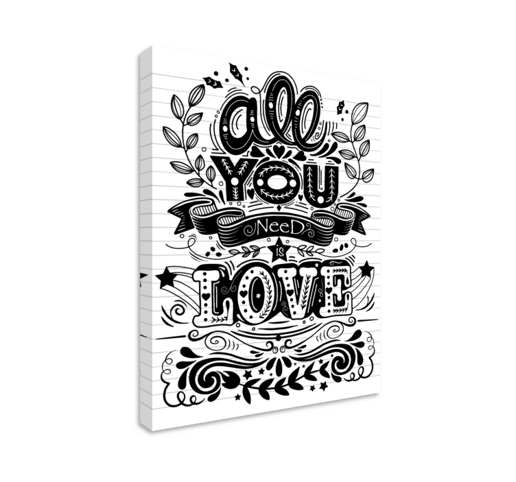 Quote canvas all you need - TenStickers