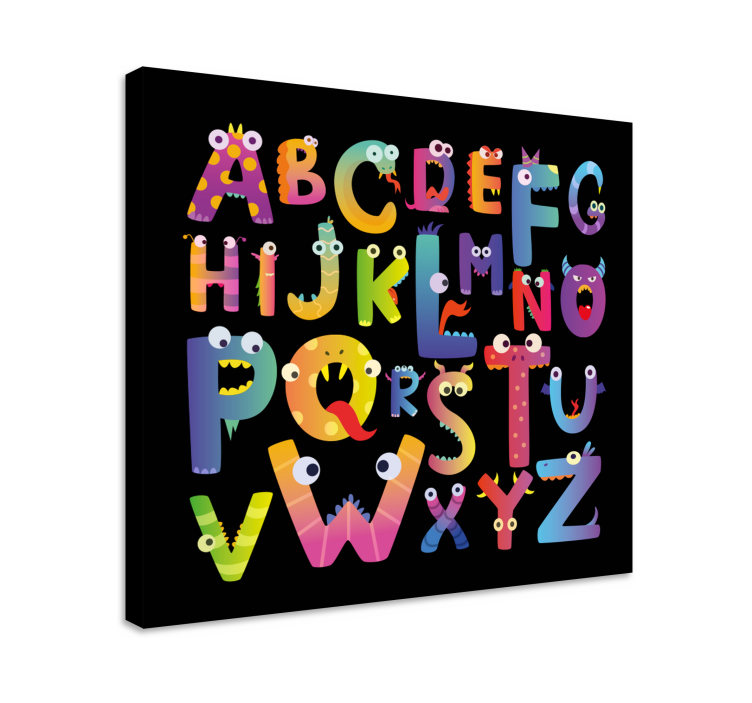 Abc canvas wall art monstrous alphabet creatures - TenStickers