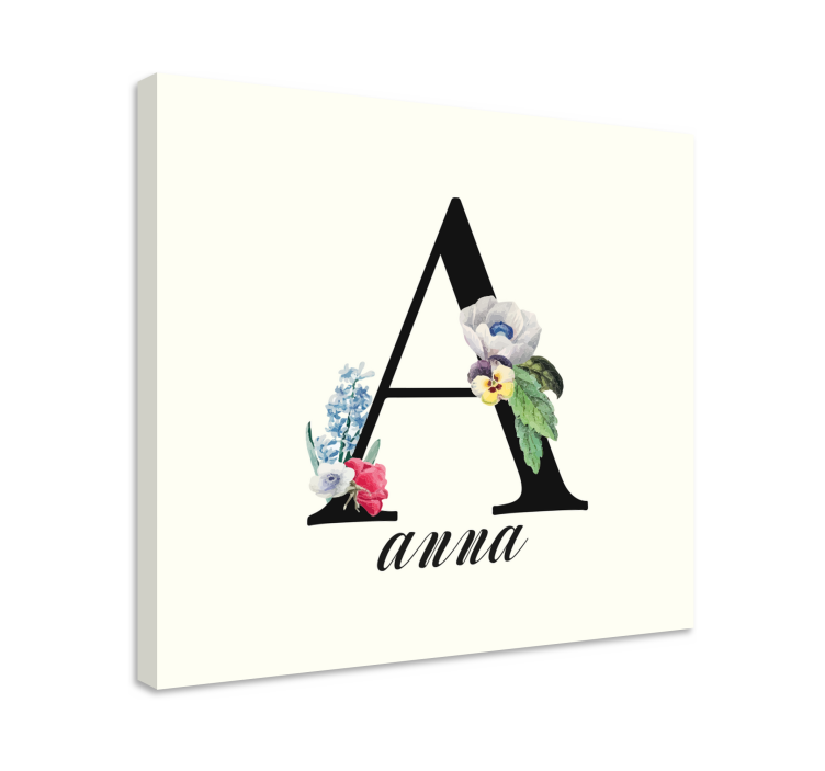 Abc canvas wall art floral initial a - TenStickers
