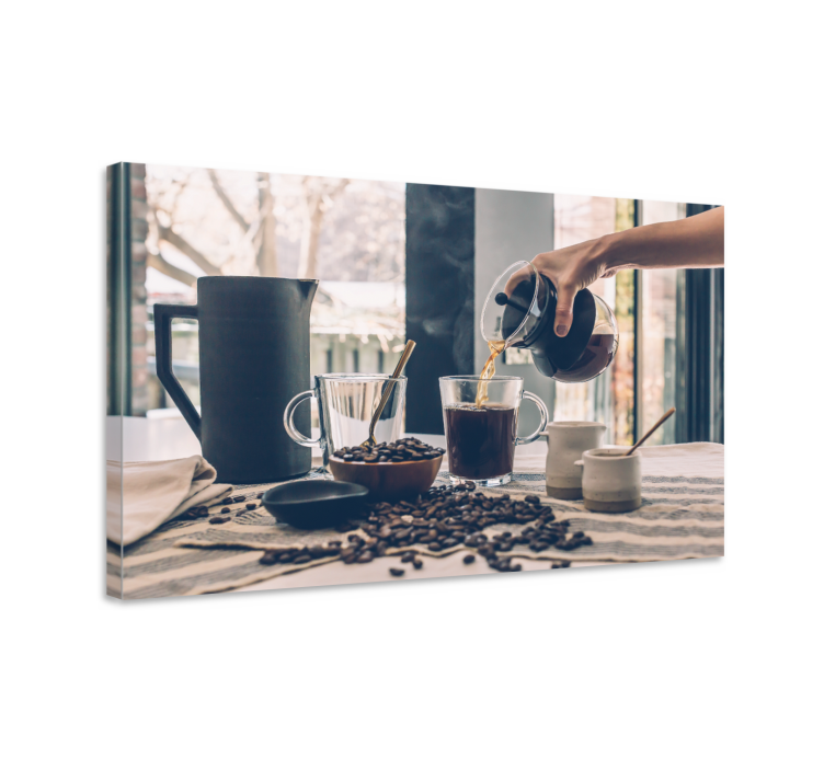 Coffee Pouring Ritual Ornamental canvas print - TenStickers
