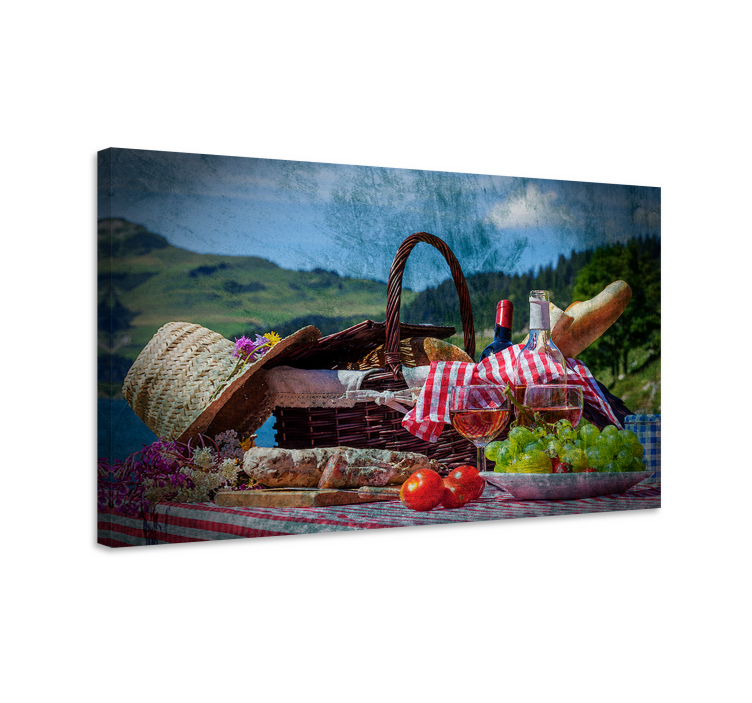 Landscape canvas picnic basket setting - TenStickers