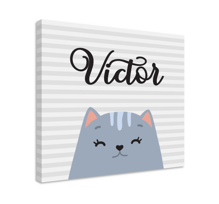 Cat wall art smiling cat victor - TenStickers
