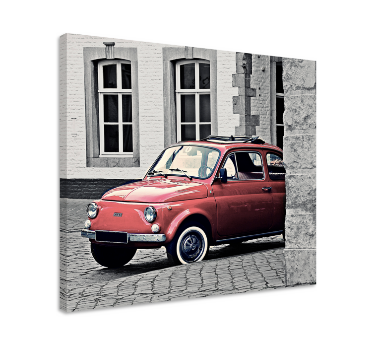 Vintage old flat 500 retro canvas art - TenStickers