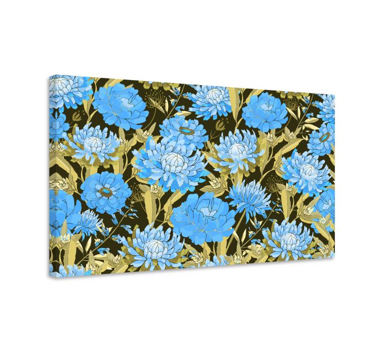Blue chrysanthene flower canvas - TenStickers