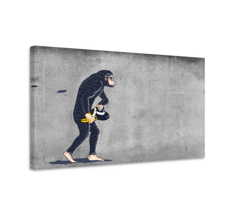 Banksy monkey with banana  canvas art prints - TenStickers