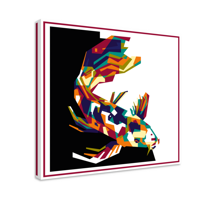 Multicolor modern fish fish canvas - TenStickers