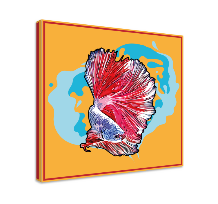 Abstract colours fish canvas - TenStickers