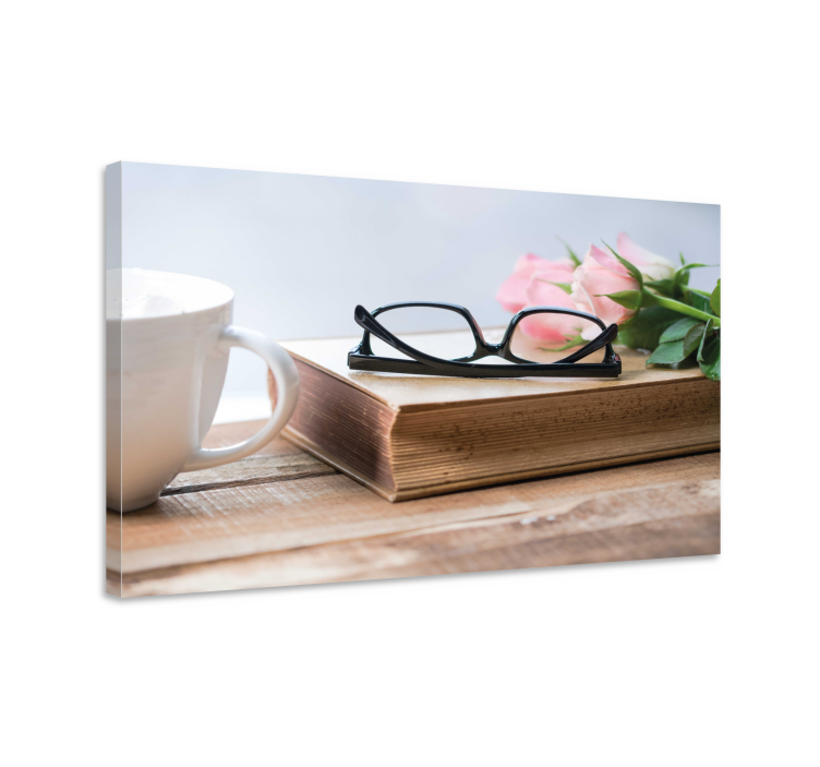 Coffee, books and glasses teen canvas prints - TenStickers