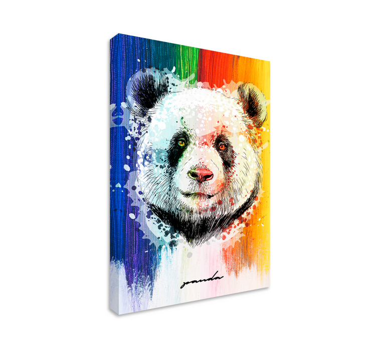 Rainbow Panda animal canvas prints - TenStickers