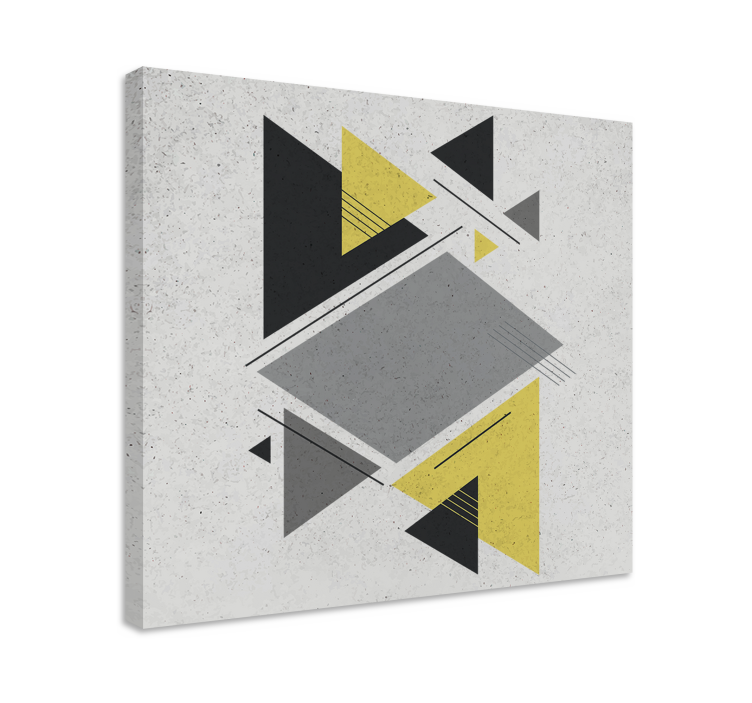 Gray yellow black triangles nordic art prints - TenStickers